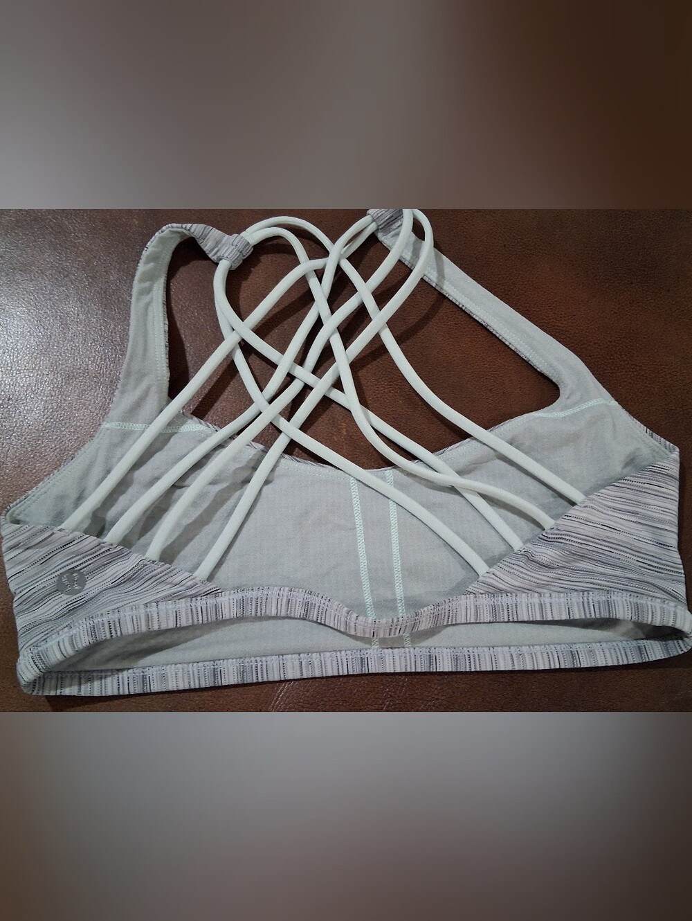 Lululemon Strappy Light Gray Sports Bra with Crisscross Back